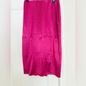 Babaton (Aritzia) Fuchsia Satin Skirt